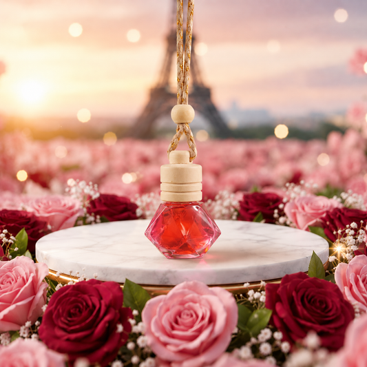 Luxury Car freshener - Alcohol-Free, Plant Based  - 10 ml ROSE | Lasts upto 45 days