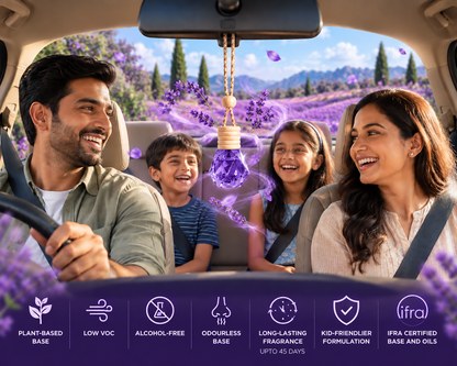 Luxury Car freshener - Alcohol-Free, Plant Based  - 10 ml LAVENDER | Lasts upto 45 days